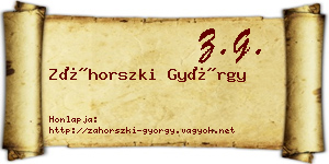 Záhorszki György névjegykártya